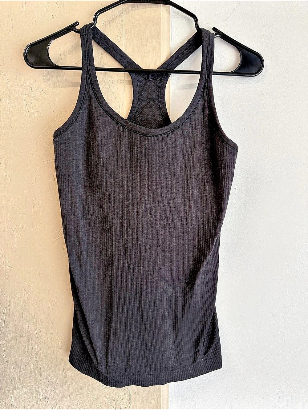 lululemon Ebb to Street Tank Black Ribbed size 8